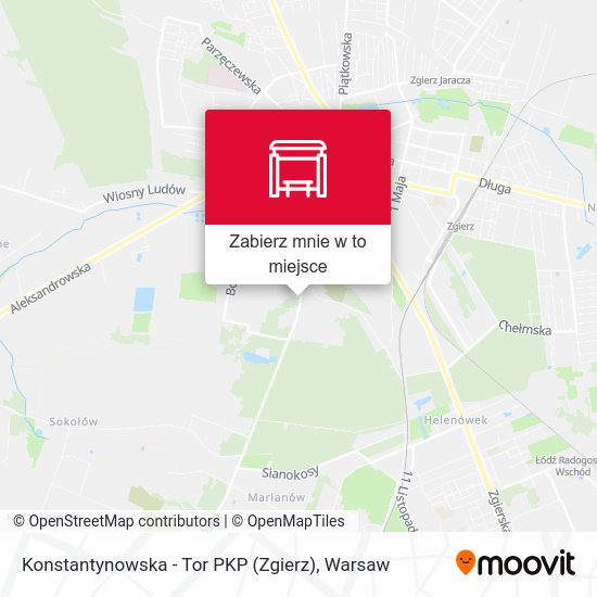 Mapa Konstantynowska - Tor PKP (Zgierz)