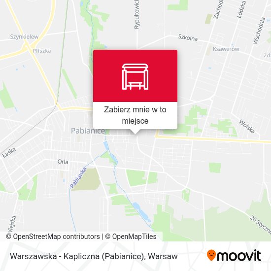 Mapa Warszawska - Kapliczna (Pabianice)