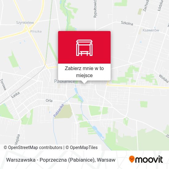 Mapa Warszawska - Poprzeczna (Pabianice)