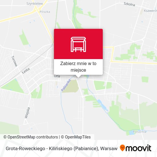 Mapa Grota-Roweckiego - Kilińskiego (Pabianice)