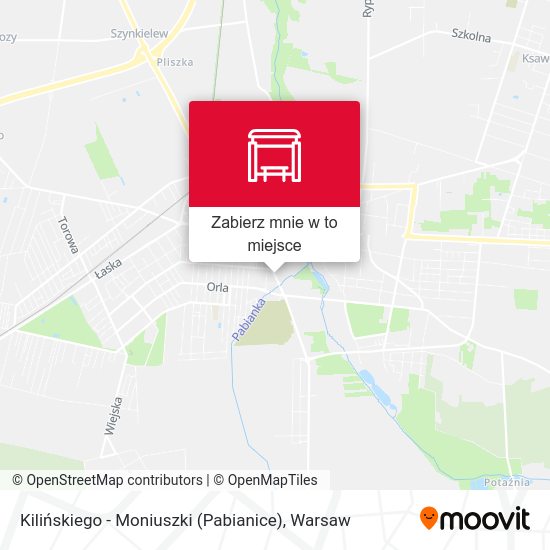 Mapa Kilińskiego - Moniuszki (Pabianice)