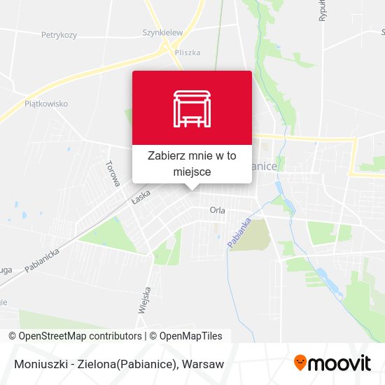 Mapa Moniuszki - Zielona(Pabianice)