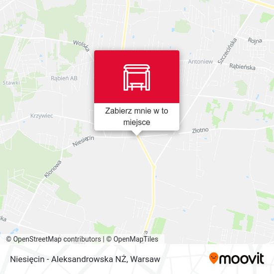 Mapa Niesięcin - Aleksandrowska NŻ