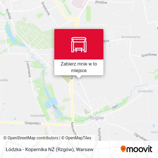 Mapa Łódzka - Kopernika NŻ (Rzgów)