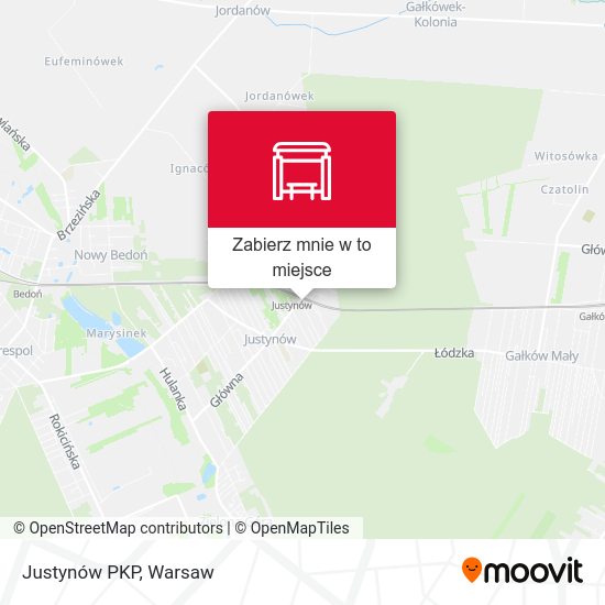 Mapa Justynów PKP