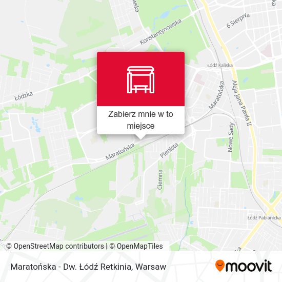 Mapa Maratońska - Dw. Łódź Retkinia