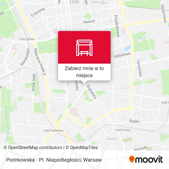 Mapa Piotrkowska - Pl. Niepodległości