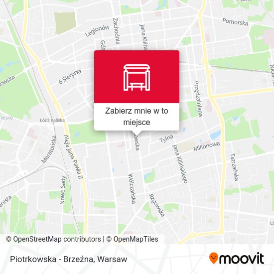 Mapa Piotrkowska - Brzeźna