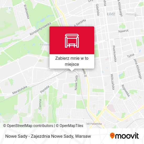 Mapa Nowe Sady - Zajezdnia Nowe Sady