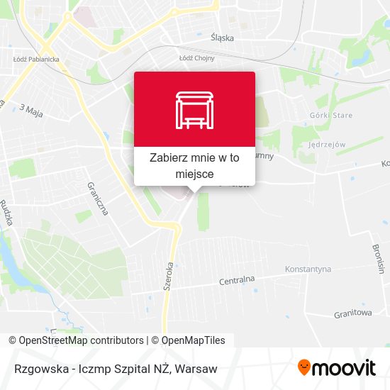 Mapa Rzgowska - Iczmp Szpital NŻ