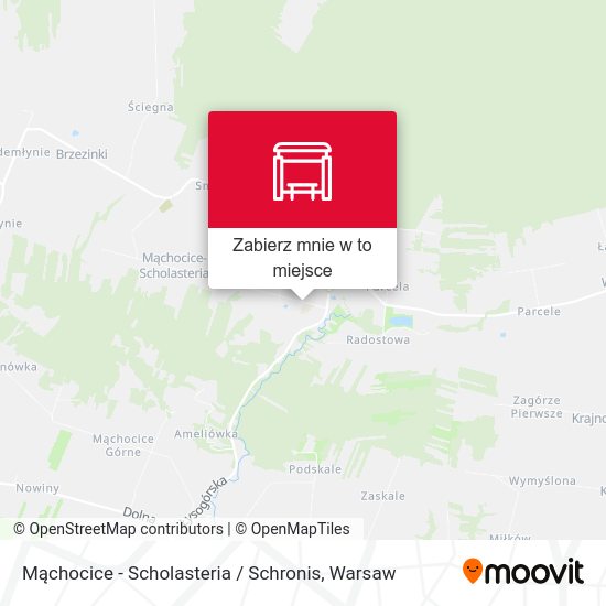 Mapa Mąchocice - Scholasteria / Schronis