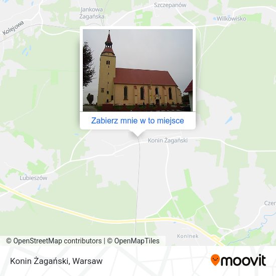 Mapa Konin Żagański