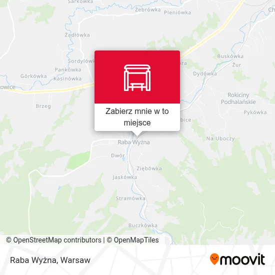 Mapa Raba Wyżna