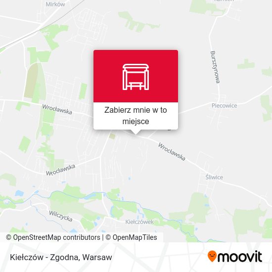 Mapa Kiełczów - Zgodna