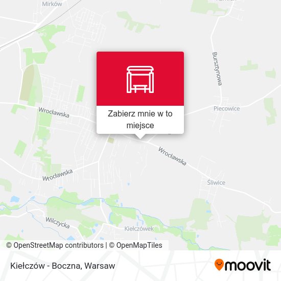 Mapa Kiełczów - Boczna