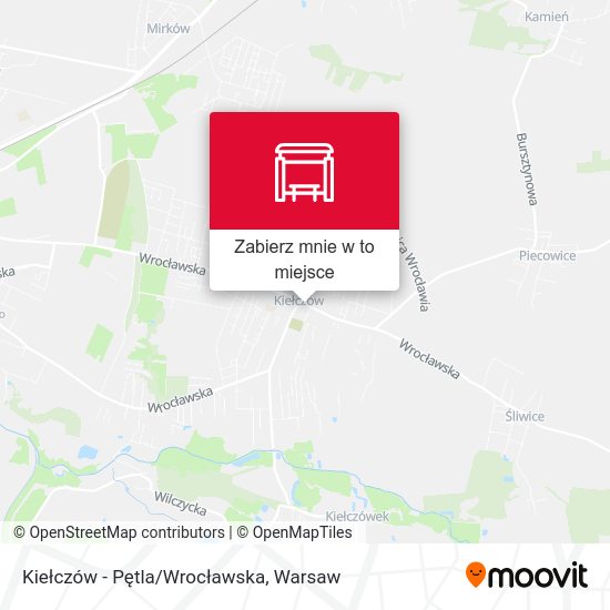 Mapa Kiełczów - Pętla/Wrocławska