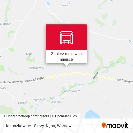 Mapa Januszkowice - Skrzy. Kępa