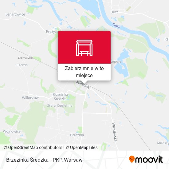 Mapa Brzezinka Średzka - PKP