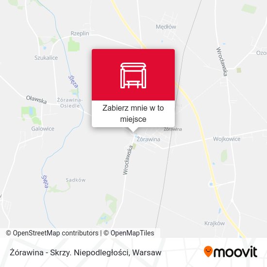 Mapa Żórawina - Skrzy. Niepodległości