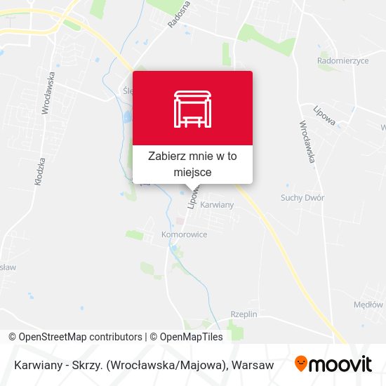 Mapa Karwiany - Skrzy. (Wrocławska / Majowa)