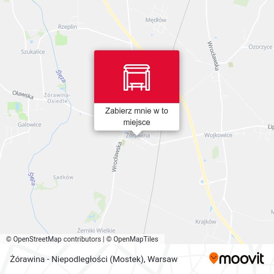 Mapa Żórawina - Niepodległości (Mostek)