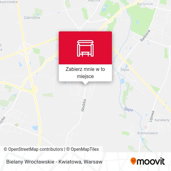 Mapa Bielany Wrocławskie - Kwiatowa