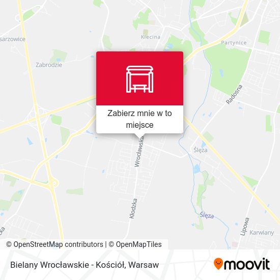 Mapa Bielany Wrocławskie - Kościół