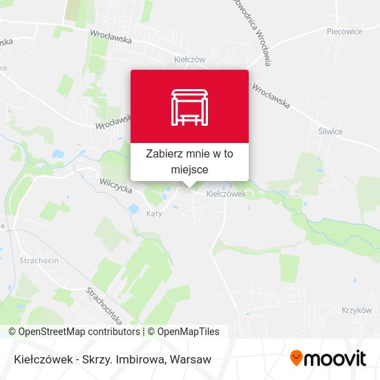 Mapa Kiełczówek - Skrzy. Imbirowa