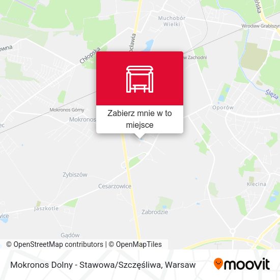 Mapa Mokronos Dolny - Stawowa / Szczęśliwa