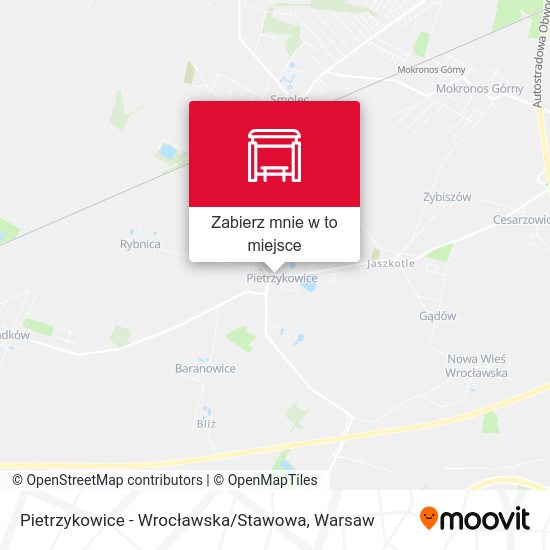 Mapa Pietrzykowice - Wrocławska / Stawowa