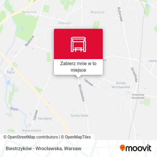 Mapa Biestrzyków - Wrocławska