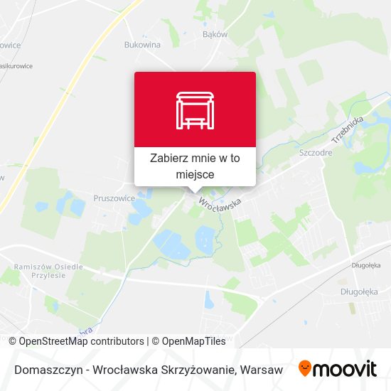 Mapa Domaszczyn - Wrocławska Skrzyżowanie