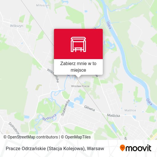 Mapa Pracze Odrzańskie (Stacja Kolejowa)