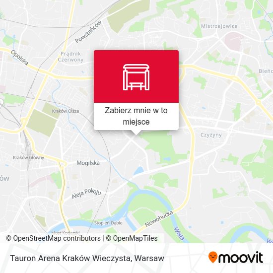 Mapa Tauron Arena Kraków Wieczysta