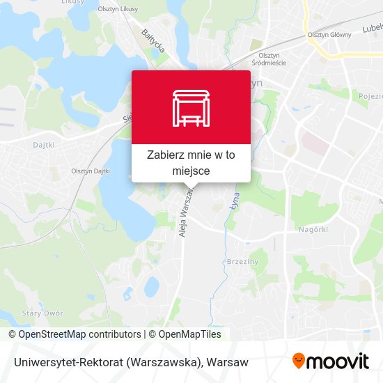 Mapa Uniwersytet-Rektorat (Warszawska)