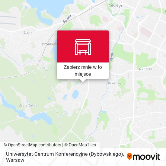 Mapa Uniwersytet-Centrum Konferencyjne (Dybowskiego)