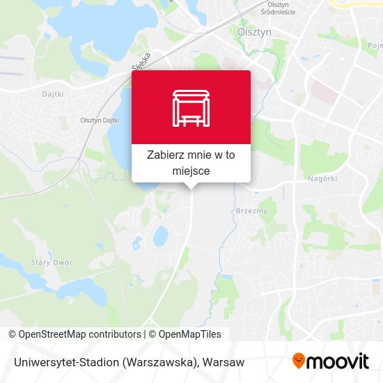 Mapa Uniwersytet-Stadion (Warszawska)