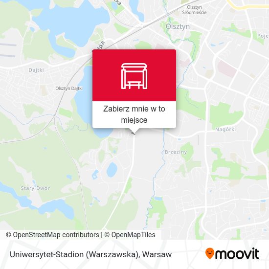 Mapa Uniwersytet-Stadion (Warszawska)