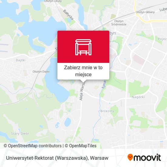 Mapa Uniwersytet-Rektorat (Warszawska)