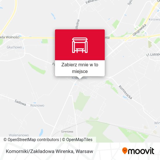 Mapa Komorniki/Zakładowa Wirenka