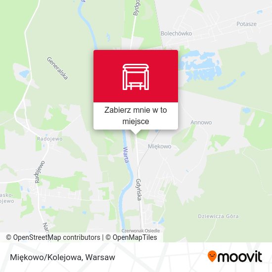 Mapa Miękowo/Kolejowa