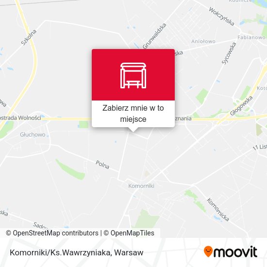 Mapa Komorniki/Ks.Wawrzyniaka