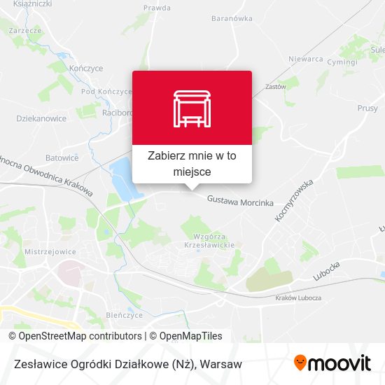 Mapa Zesławice Ogródki Działkowe (Nż)