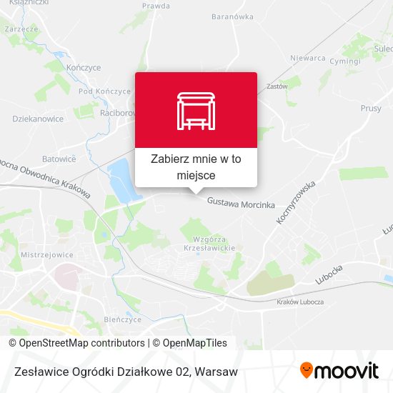 Mapa Zesławice Ogródki Działkowe