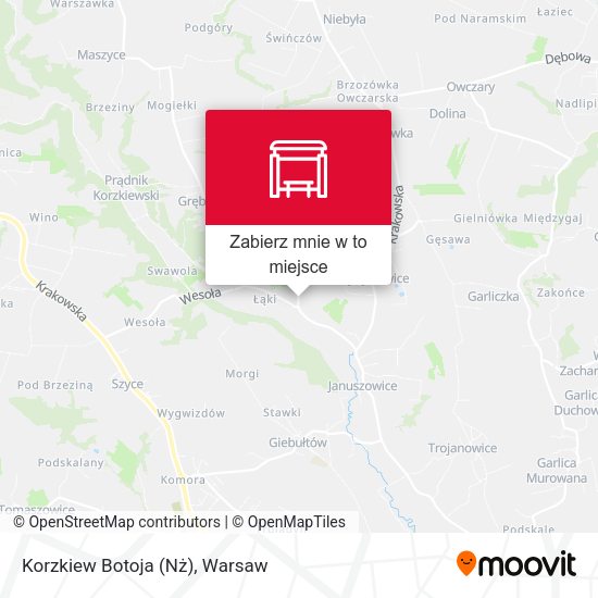 Mapa Korzkiew Botoja