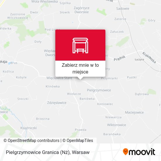 Mapa Pielgrzymowice Granica