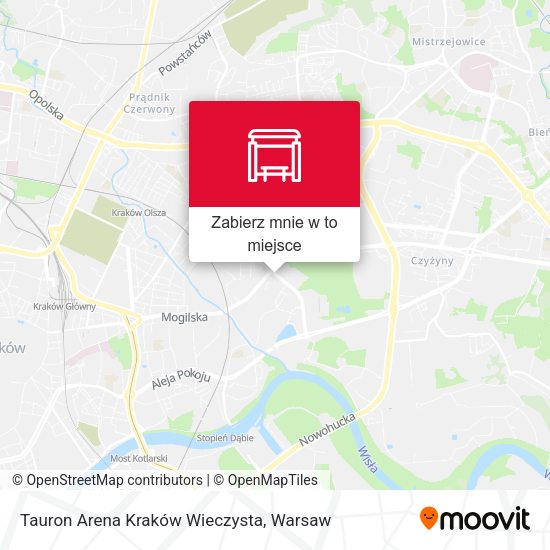 Mapa Tauron Arena Kraków Wieczysta