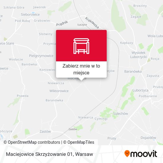 Mapa Maciejowice Skrzyżowanie