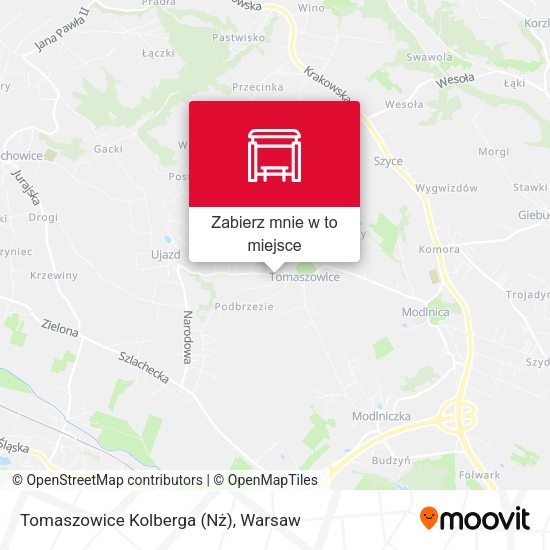 Mapa Tomaszowice Kolberga (Nż)