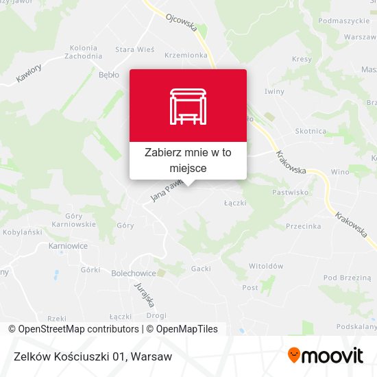 Mapa Zelków Kościuszki